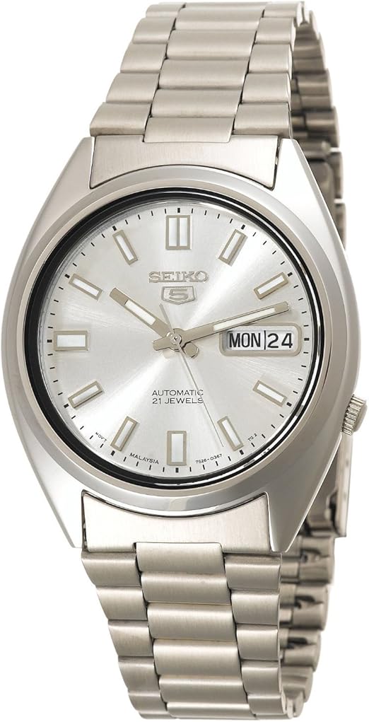 Silver automatic watch with bracelet